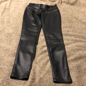 Black leather leggings